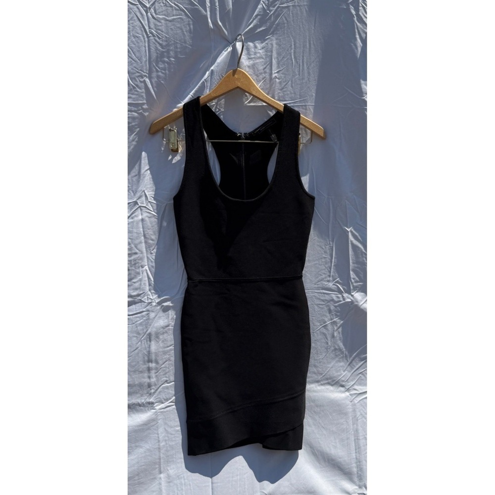 BCBGMAXAZRIA Black Bandage Racerback Zipper Dress Women's XS